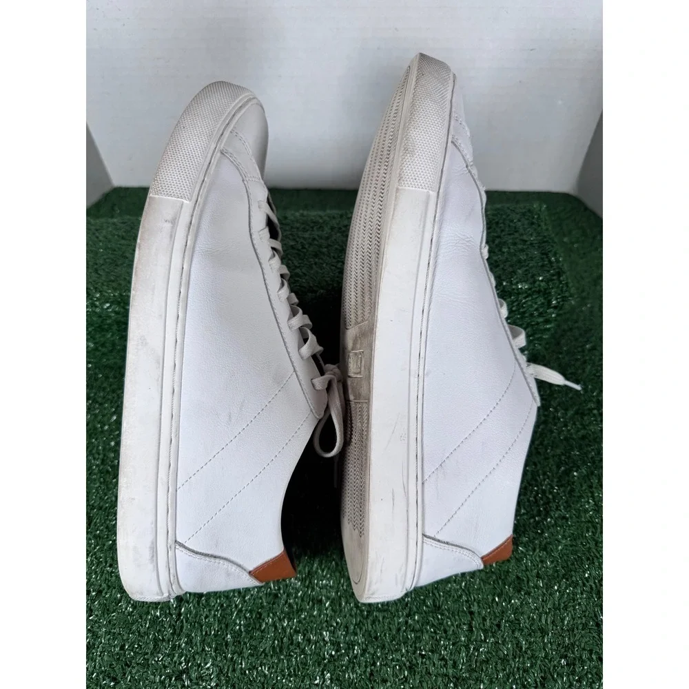 BYLT Mens White Leather Lace Up Fashion Sneakers‎ Casual Comfort Size 11